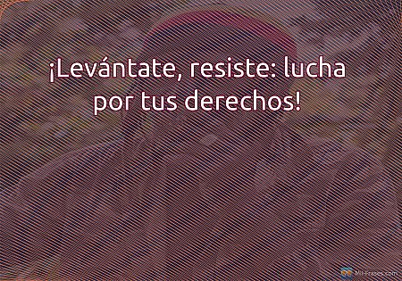 ¡Levántate, resiste: lucha por tus derechos!