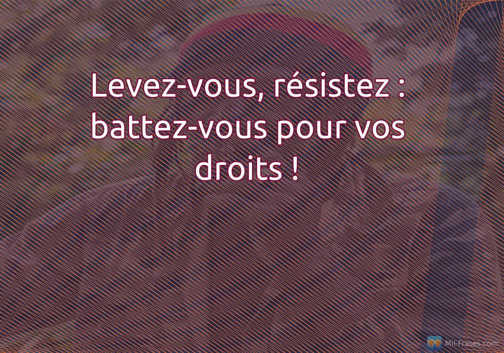 Uma imagem com a seguinte frase Levez-vous, résistez : battez-vous pour vos droits !