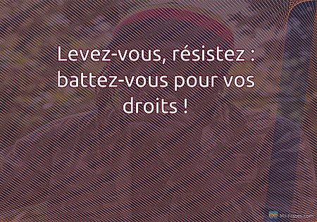 Levez-vous, résistez : battez-vous pour vos droits !