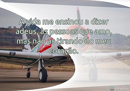 A vida me ensinou a dizer adeus, às pessoas que amo, mas não as tirando do meu c...