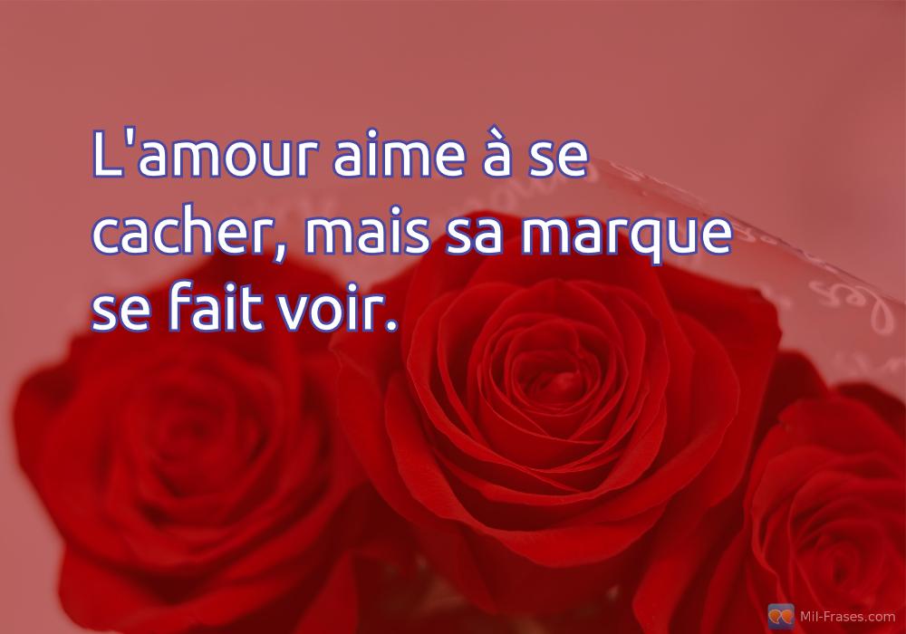 An image with the following quote L'amour aime à se cacher, mais sa marque se fait voir.