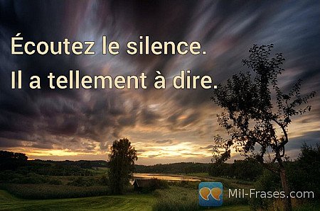 Écoutez le silence.

Il a tellement à dire.