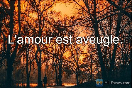 L'amour est aveugle.