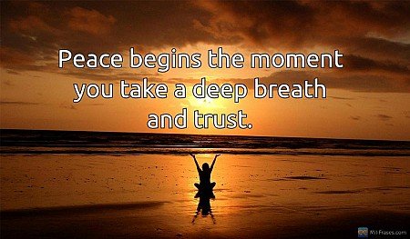 Peace begins the moment you take a deep breath and trust.