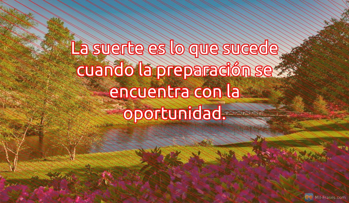 An image with the following quote La suerte es lo que sucede cuando la preparación se encuentra con la oportunidad.