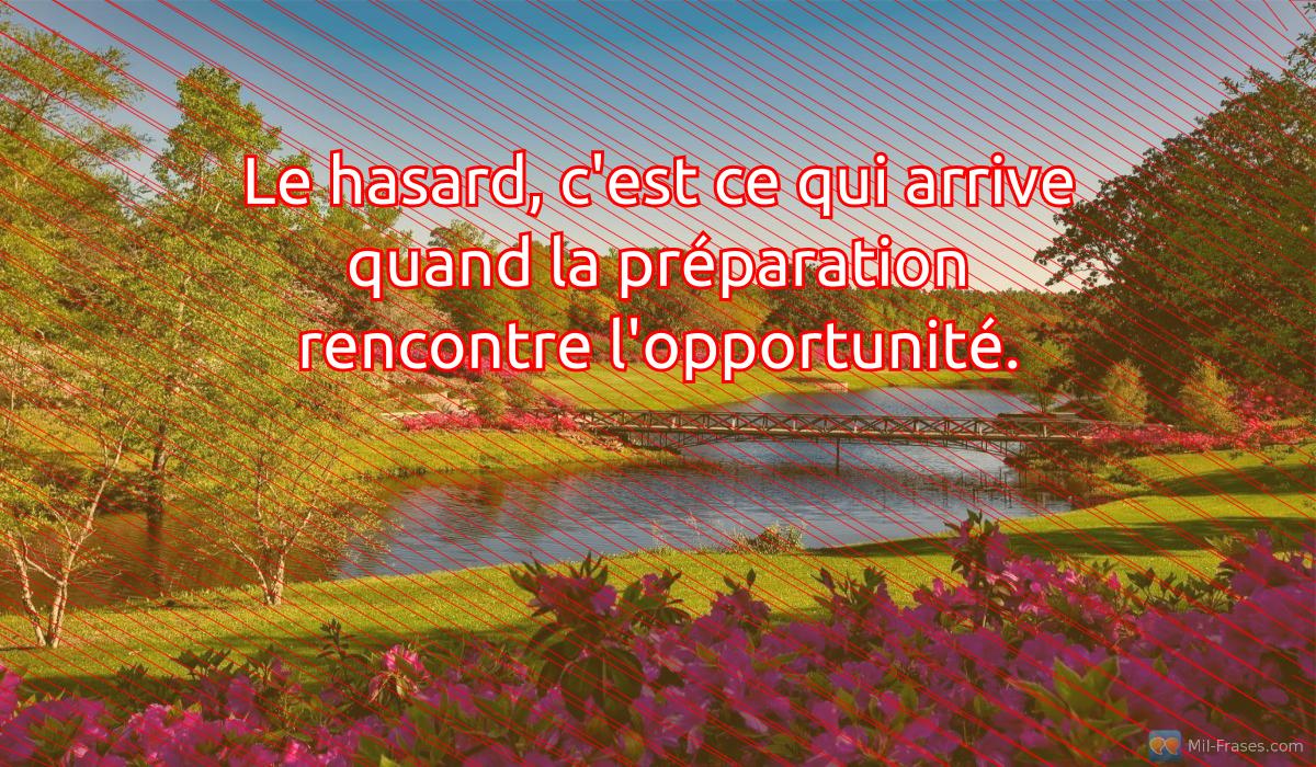 An image with the following quote Le hasard, c'est ce qui arrive quand la préparation rencontre l'opportunité.