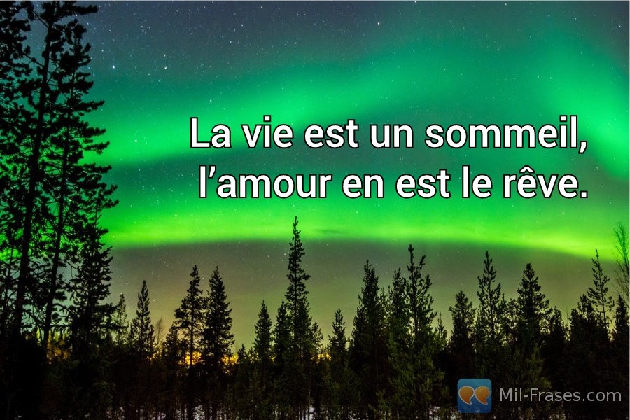 An image with the following quote La vie est un sommeil, l’amour en est le rêve.