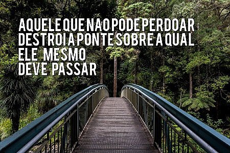Aquele que nao pode perdoar  destroi a ponte sobre a qual ele mesmo deve passar.