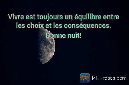 Vivre est toujours un équilibre entre les choix et les conséquences.

Bonne nuit...