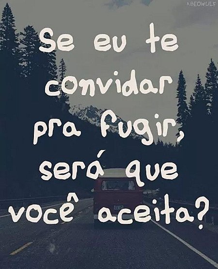 Se eu te convidar para fugir...