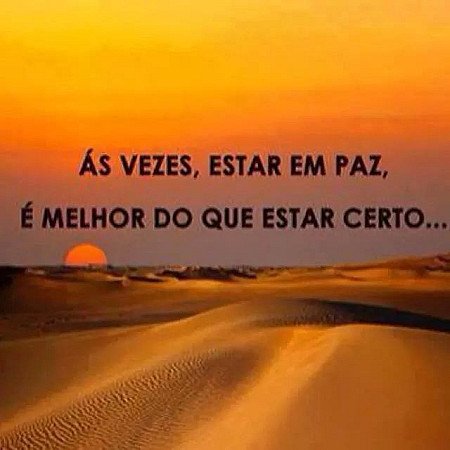 Às vezes, estar em paz, é melhor do que estar certo...